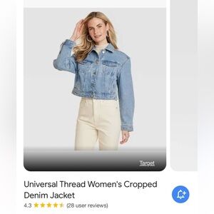 Universal Thread Cropped Denim Jacket in Light Wash